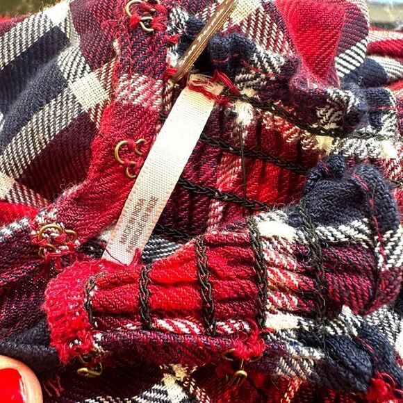 Free People Charlie ruffle plaid top NWT size XS - Picture 12 of 15